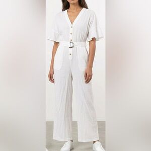 Calvin Klein women’s white jumpsuit romper wide leg size 2